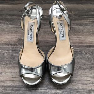 Metallic Silver Jimmy Choo Slingback